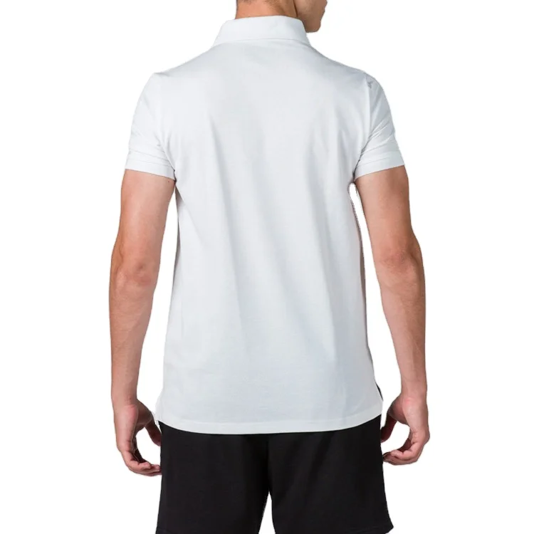 Metro Men Summer Casual Sport Gym Slim White Cotton Short Sleeve Golf Polo