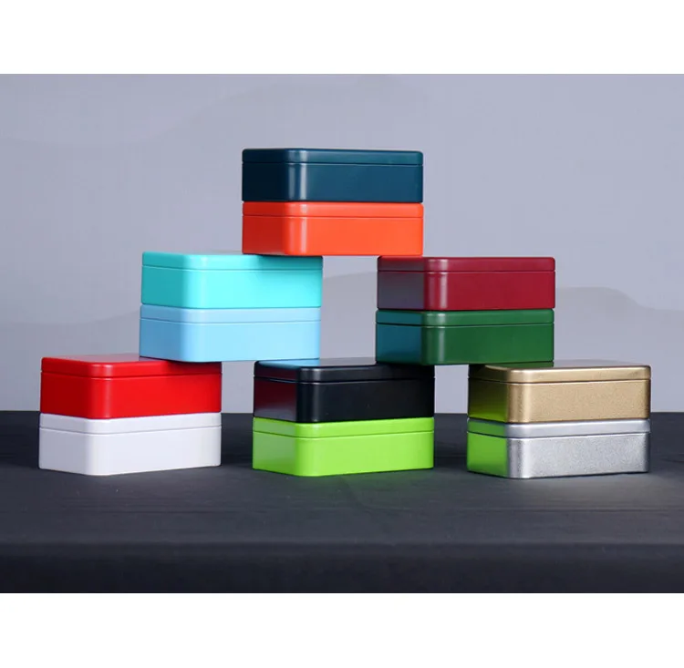 New Design Tin Cans in Bulk Rectangular Wholesale Airtight Tea Tin Box