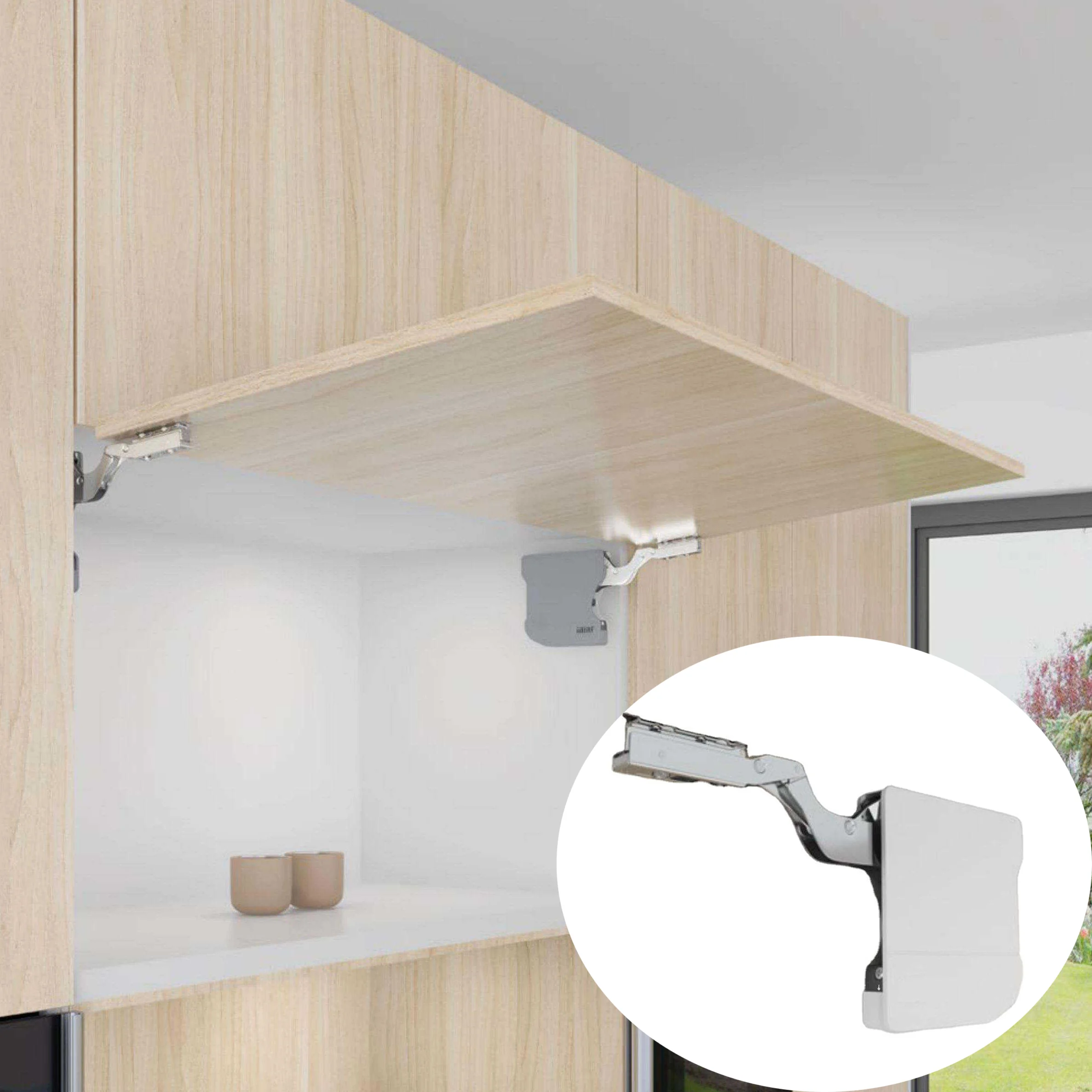 Kitchen Cabinet Door Upward Lifting System Adjustable Soft Close Flap Stay Hinge Hydraulic Lid Stay Support