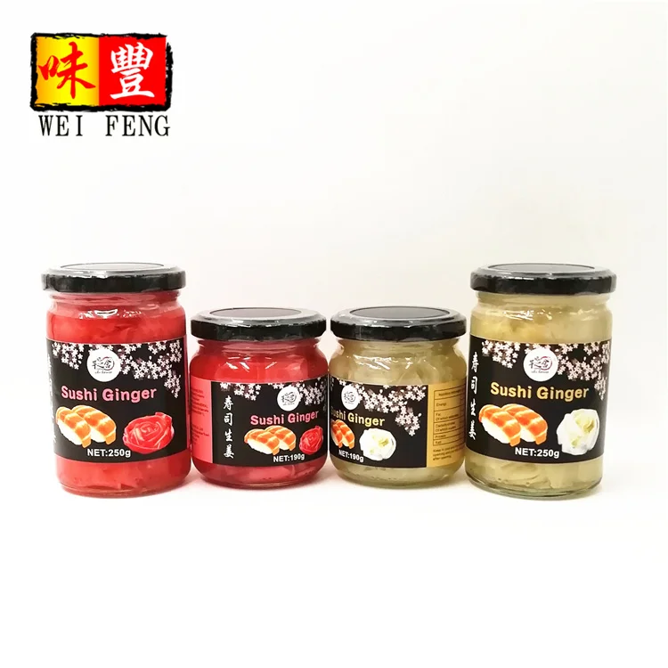 Китайский бренд, поставщик, оптовая цена, бутылка, японский кусочек Gari, красный 250 г, стеклянная банка, маринованные суши, имбирь, розовый