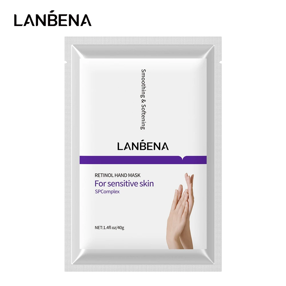 Lanbena питательная маска для рук Антивозрастные перчатки сглаживающие ретиноловые маски