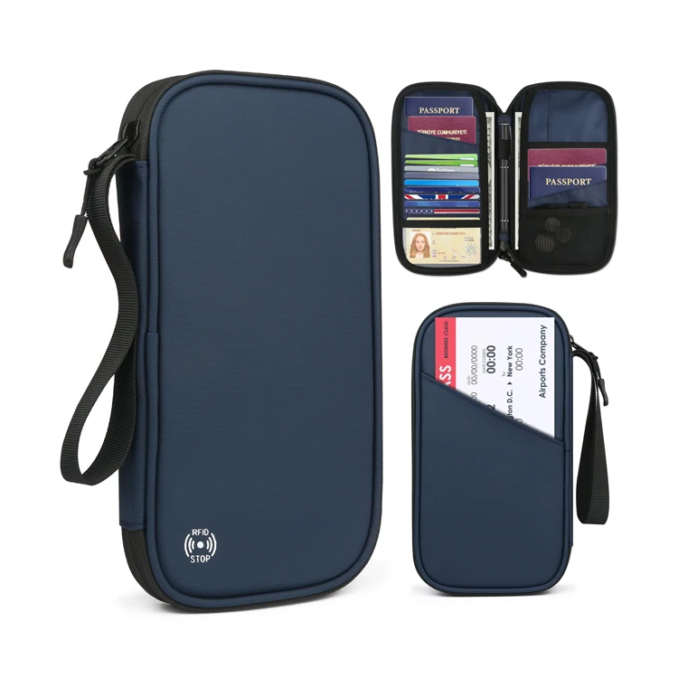 Wholesale Waterproof Family Travel Passport Wallet Case Credit Card Ticket Rfid Blocking Document Organizer Bag Passport Holder