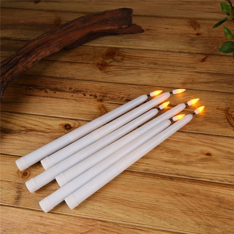 Wholesale battery operated 3D wick electric decorative set led taper candle