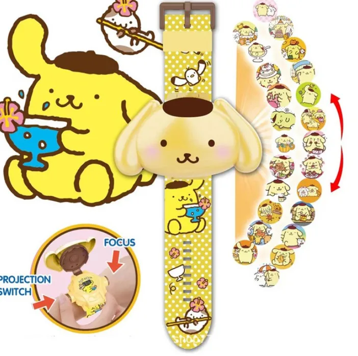 Hot Selling Ruunjoy Sanrioed Projection WatchKuromi My Melody Electronic Watch 24 Figure Projection Watch Flip Cute Toy Anime