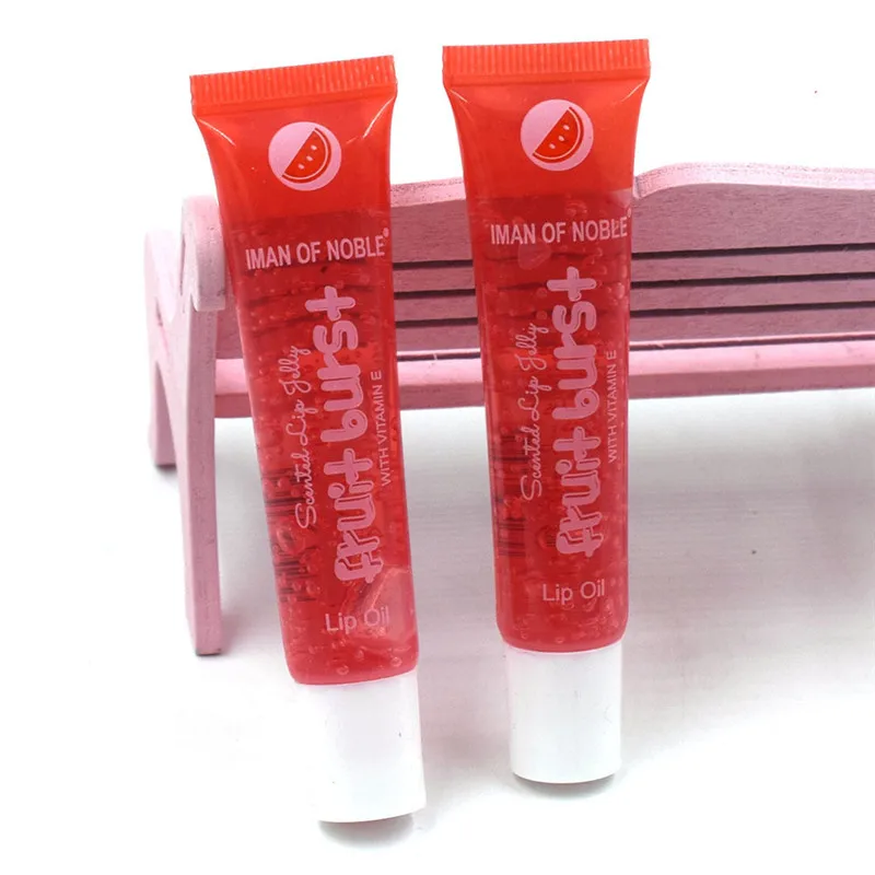 
Different color differnet fruit scent Transparent tube colorless moisturizing lip oil Jelly Shiny Lip gloss Matte Nude gloss 