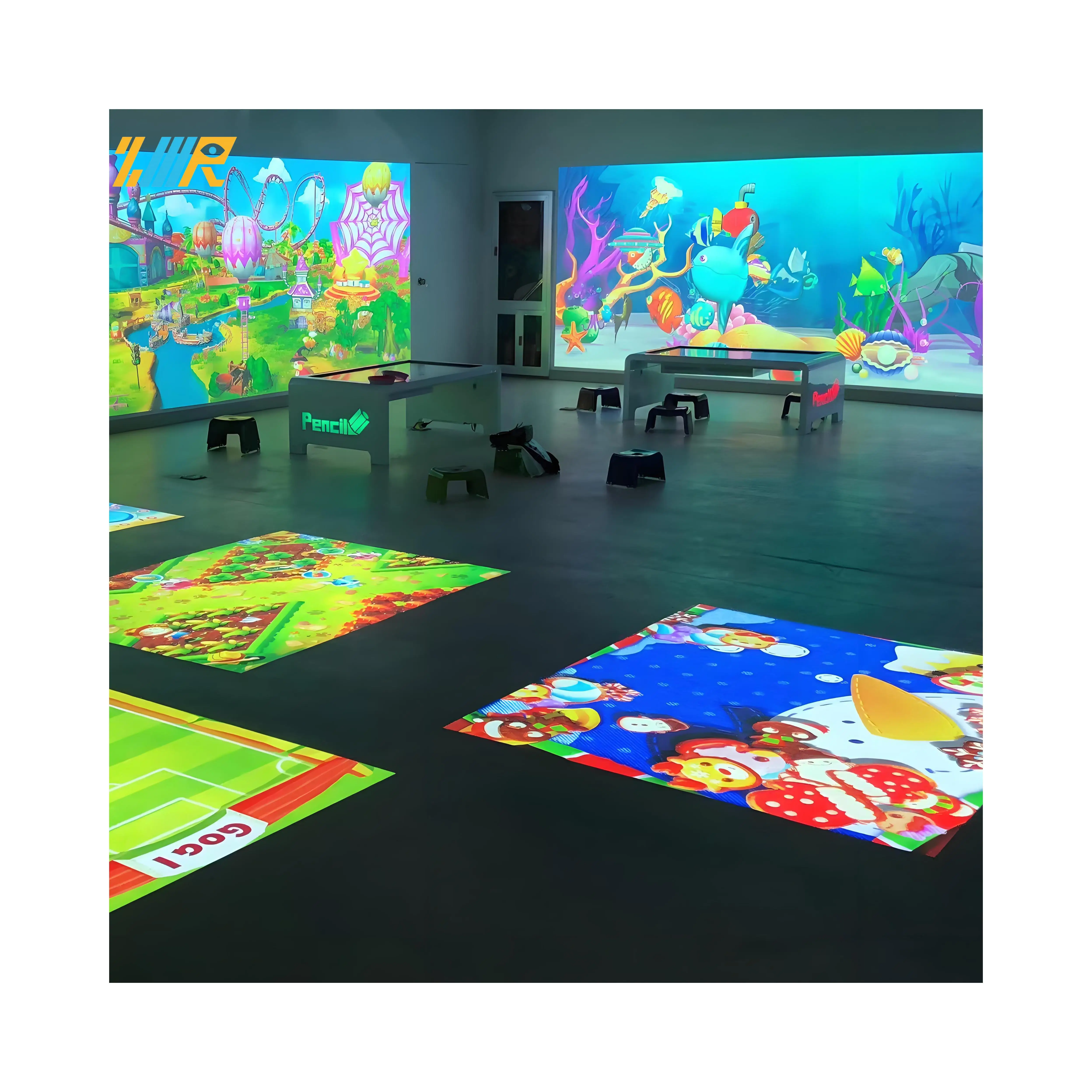 kids interactive game room 6 game themed scenes indoor kids interactive projection drawing wall 3d interactive projector games