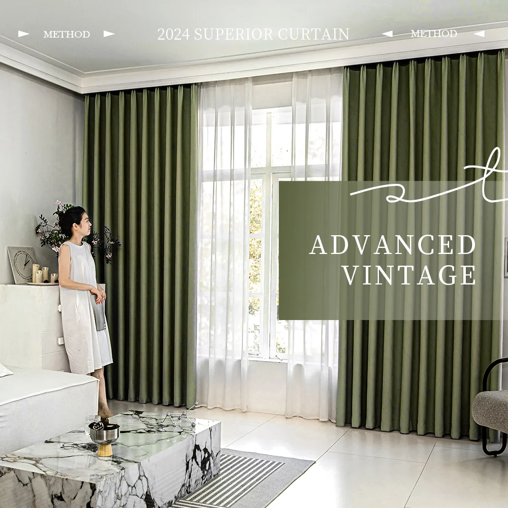 IKSUN Blackout Top Grommet Curtains American Style Luxury Windows Shades Drapes Wavey Curtains For The Living Room Bedroom Hotel