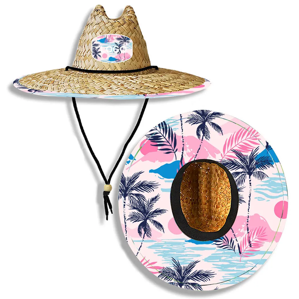 Рекламная плетеная роскошная мужская соломенная шляпа ручной работы для рыбалки и серфинга Женские соломенные пляжные шляпы с логотипом