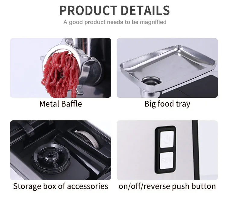 De Maria household Home Use Aluminum+SS material Meat Mincer Electric Meat Grinder