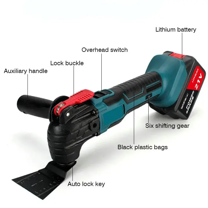 21V Lithium Battery Cordless Oscillating Tool Kit Cordless Multi Tool Multi Oscillating Tool