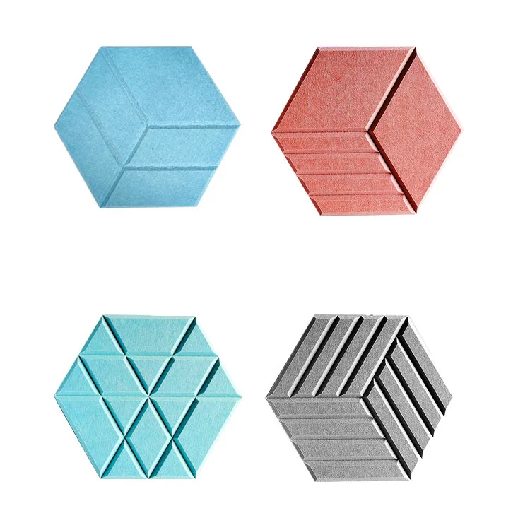 soundproof sound pet hexagon polyester fiber acoustic panel for wall