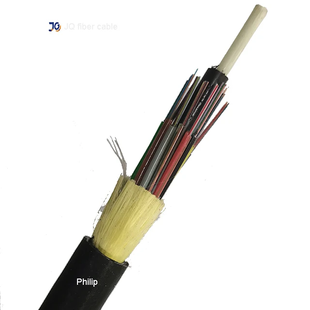 Aramid yarn armor self-supporting span 100m 144 cores ADSS  fibra optics cable