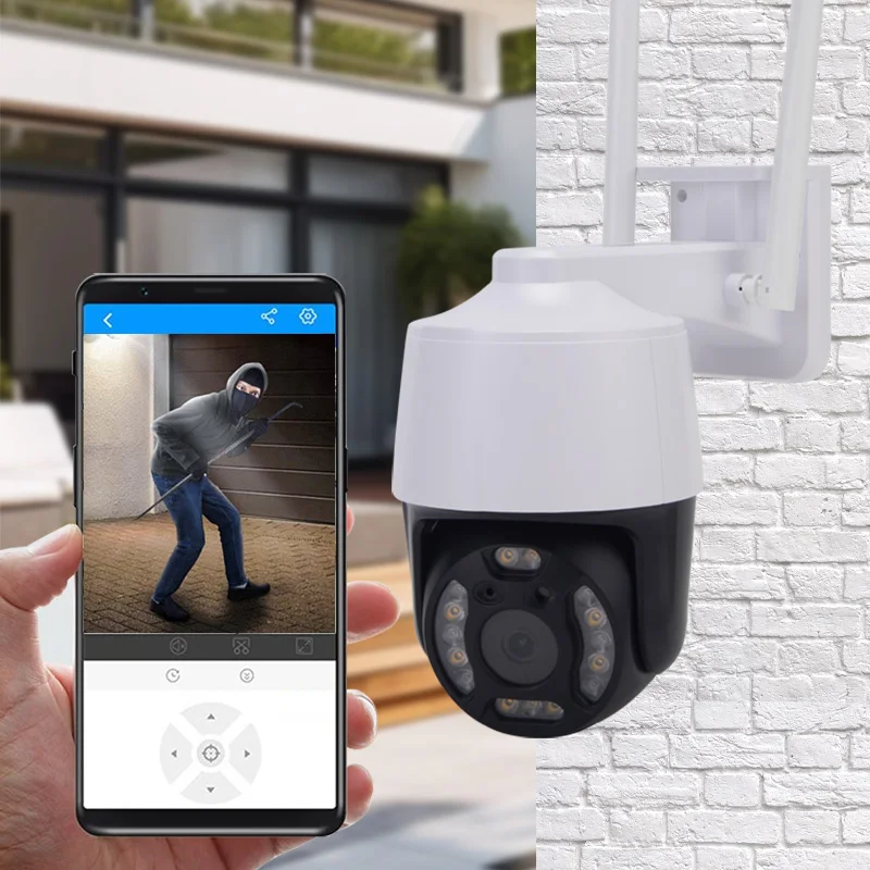 Factory new product night vision voice warning sound and light alarm pedestrian detection automatic tracking security camera