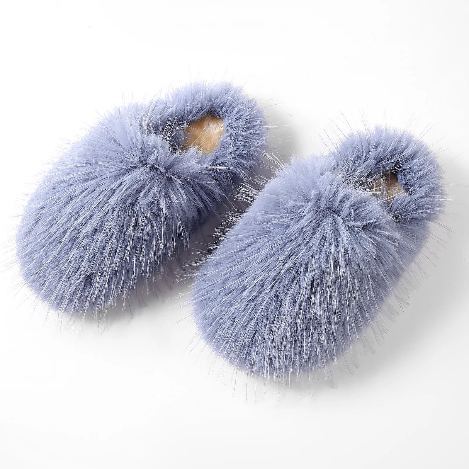 2024 New Pink Mongolian Fur Slippers Unisex Indoor Faux Fox Furry Fur Slides Beauty Cotton Slippers For Women