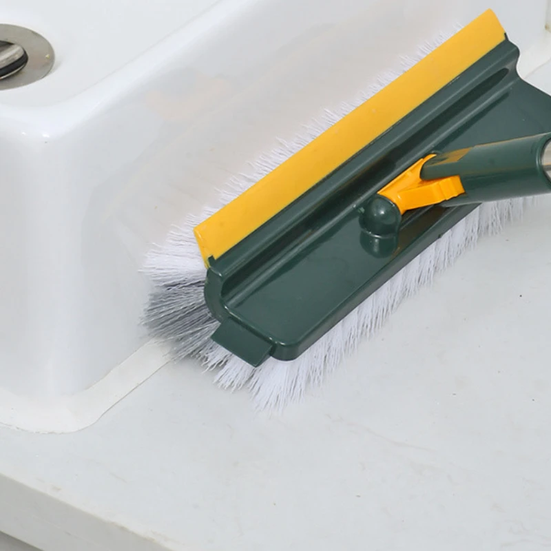 FF2462 Multifunction 3 in 1 Scrape Floor Scrubber Household Bathroom Patio Garage Cleaning Brush Long Handle Floor Scrub Brush