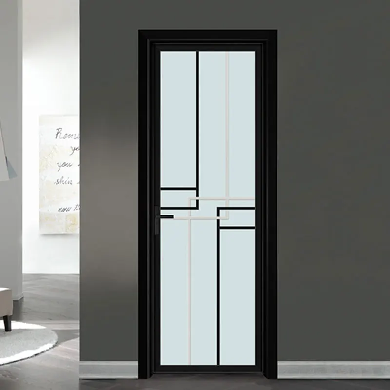Modern bedroom aluminum casement Doors Commercial Aluminum Storm Double Tempered Glass Swing Door