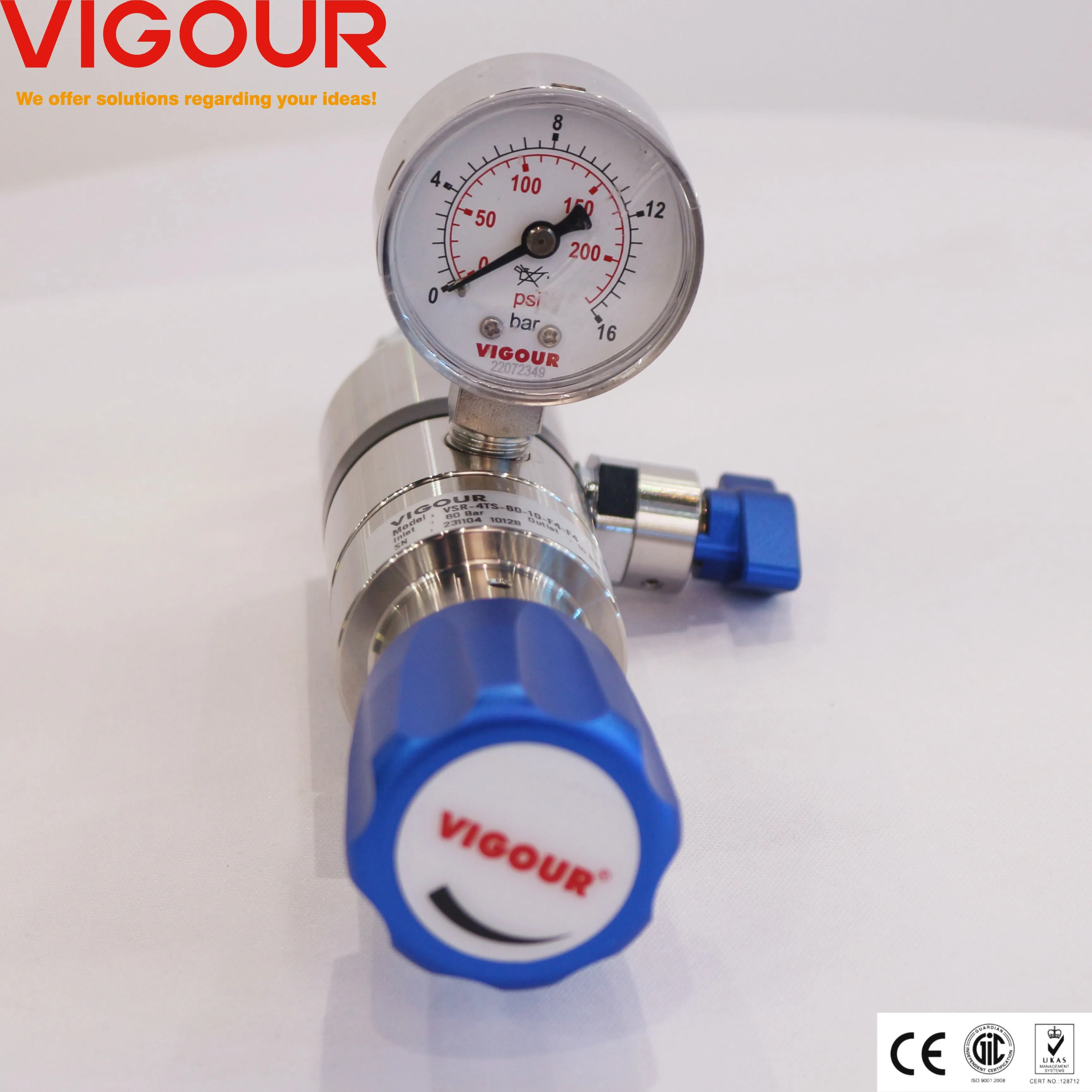 Panel-Mounting Gas Stick Assemblies with Tapping Points for Pressure Reducing Valves