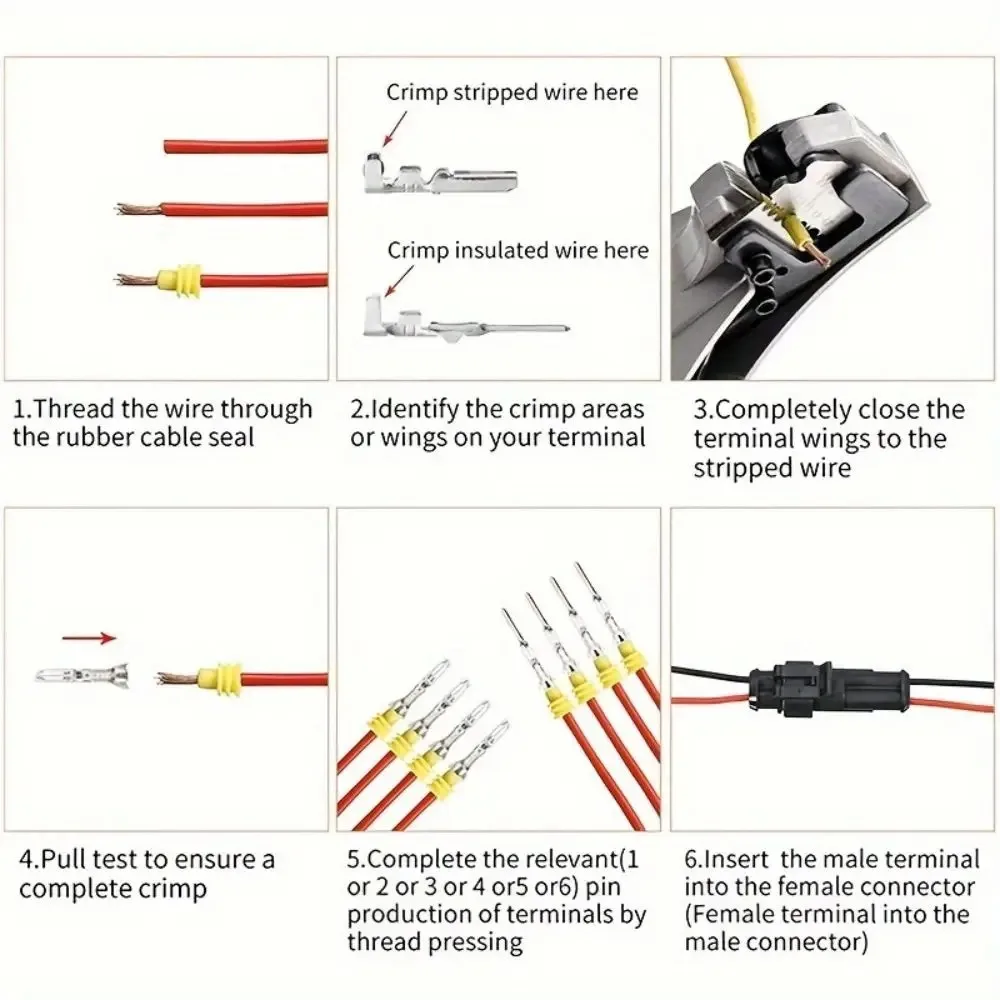 708pcs HID Waterproof Connectors 1/2/3/4 Pin Electrical Wire Connector Plug Truck Harness 300V 12A