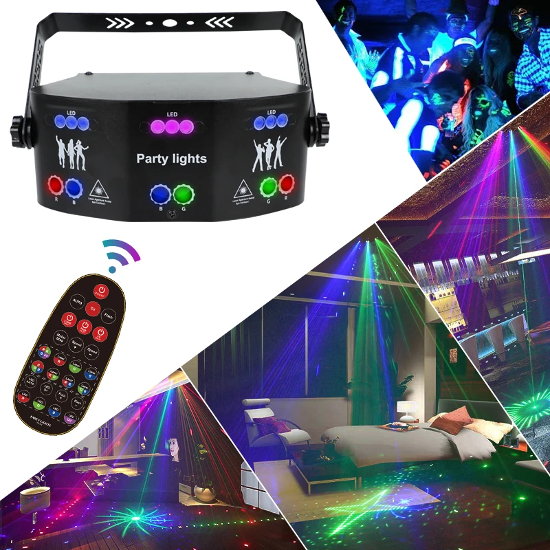 15 Lens Party Light Full RGB Laser Scanner LED Ambient Light With DMX Voice Activated  For Bar Wedding Holiday Decoration