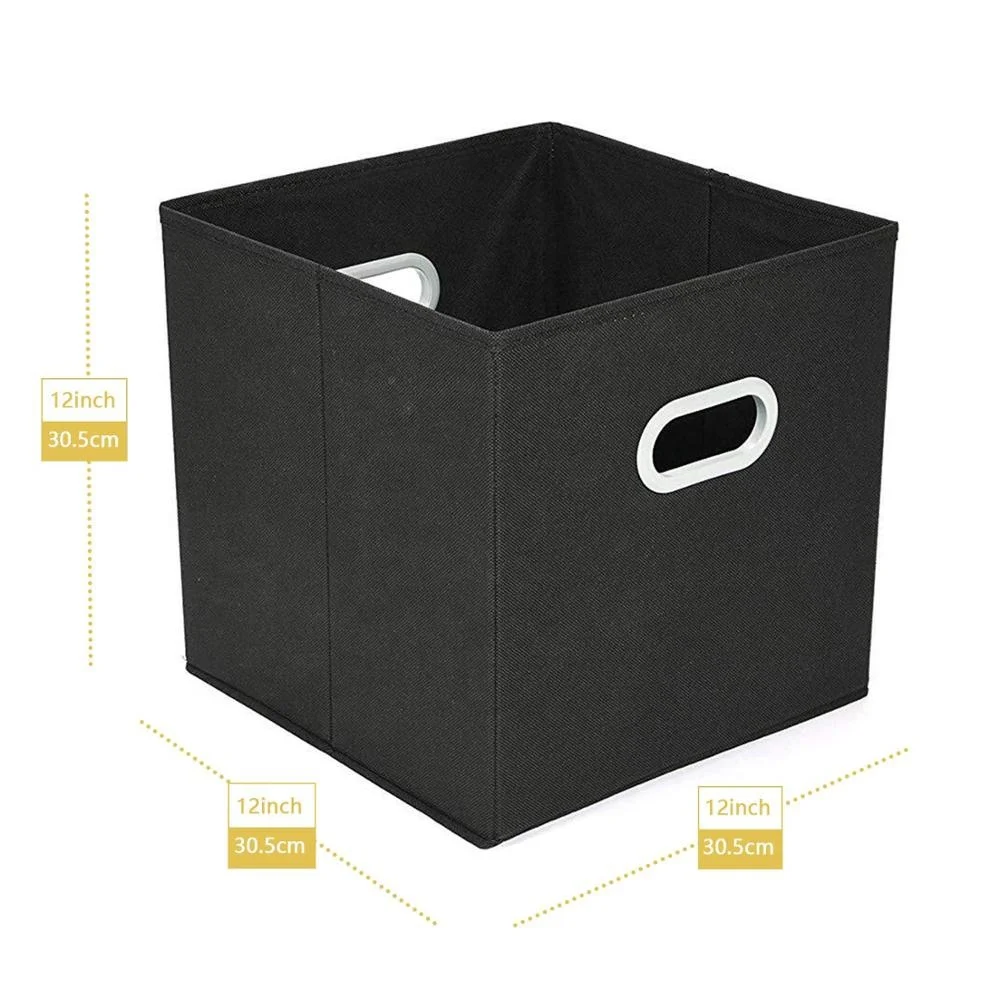Home  Storage Bins Cubes Baskets Containers with Dual Plastic Handles for Home Closet Bedroom Drawers Organizers, Foldable