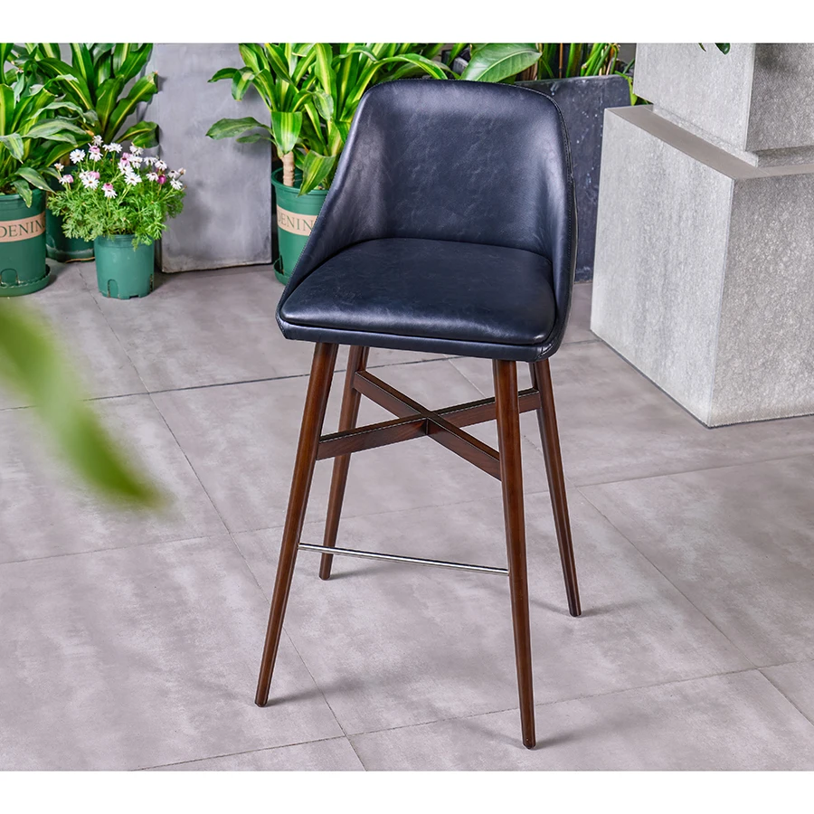 Commercial Barstool Luxury Nordic Design Contemporary Ash Wooden Bar Chair Bar Stool Sillas De Bar