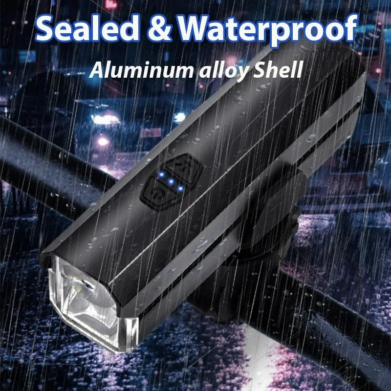 OEM/ODM Aluminum Alloy Bike Front Light Type-C Rechargeable Bicycle Lamp Waterproof MTB Flashlight Headlight Cycling Accessories