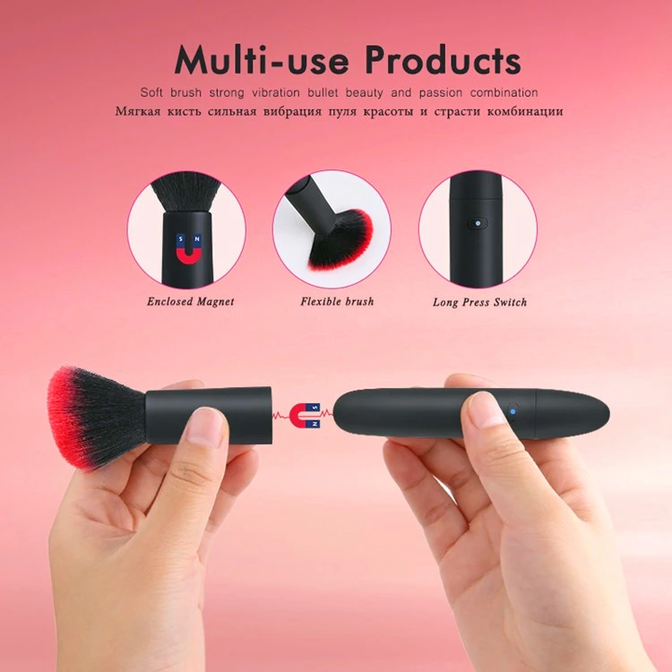 HZM Vibrator G Spot Dildo makeup brush Vibration Female Vagina Clitoris Silicone Waterproof Adult 10 Speed Sex Toys For Woman