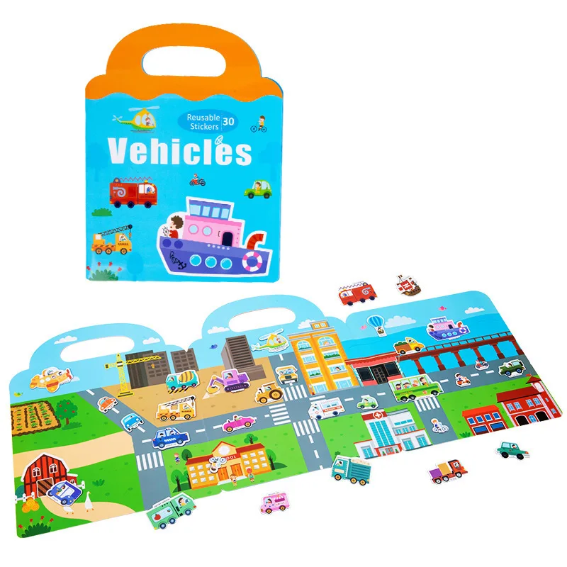 Jelly Factory Children Baby Sticker Book Printing Kids Custom Bubble Reusable Magnetic Sticker Books