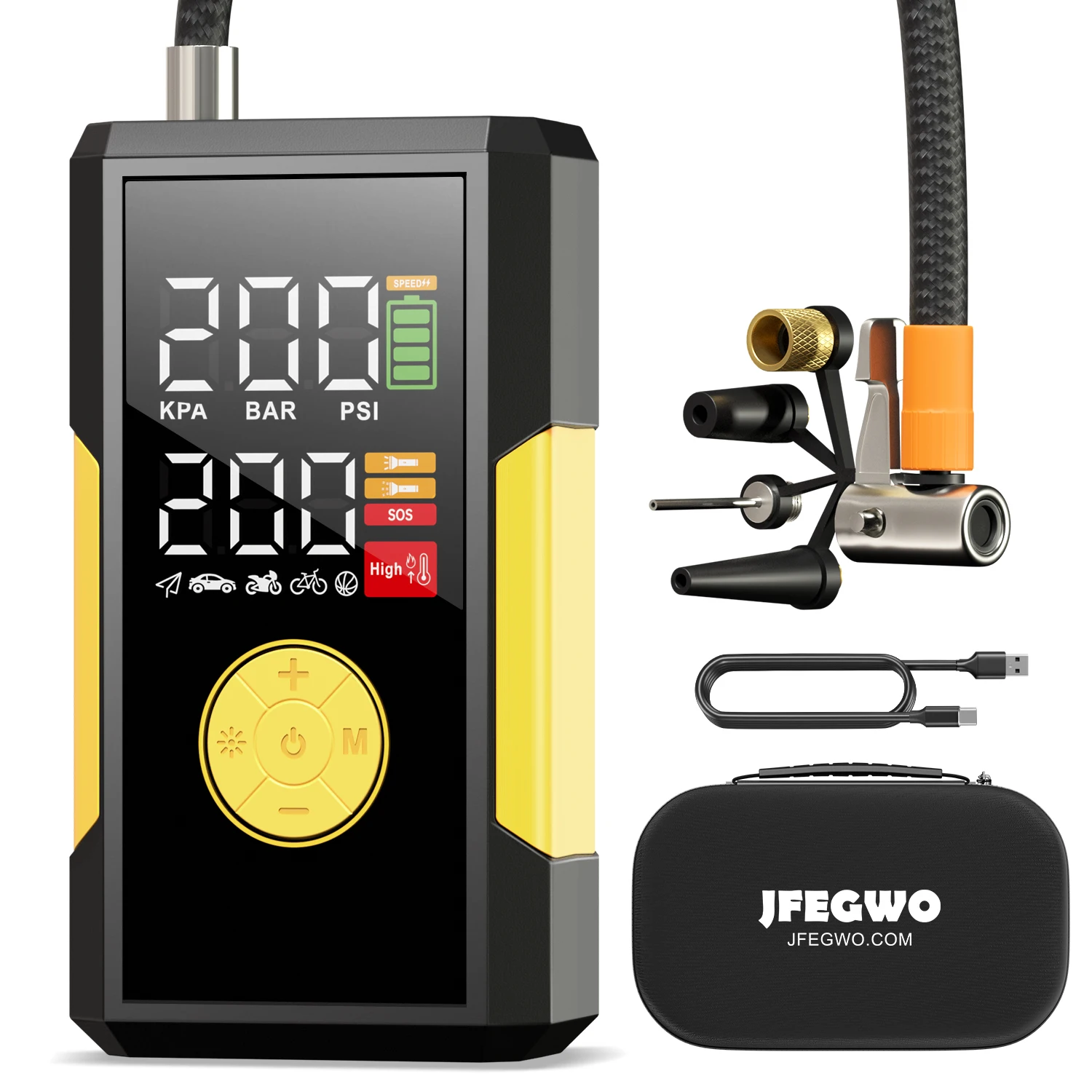 Wireless Multi-Function Emergency Car Jump Starter With Air Compressor Tire Inflator Portable Air Compressor Power 10000mAh