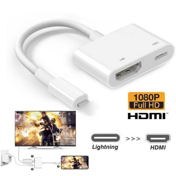 2021 drop shipping hot sell Digital AV TV HDMI Cable Adapter with Lighting Charging Port for iPad iPhone (62402827662)
