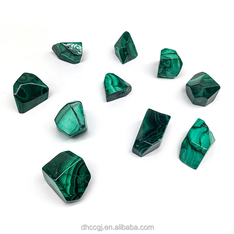 Natural Semi Precious Stone Green Malachite Tumbled Crystal Macadam Gravel Freeform for Decoration