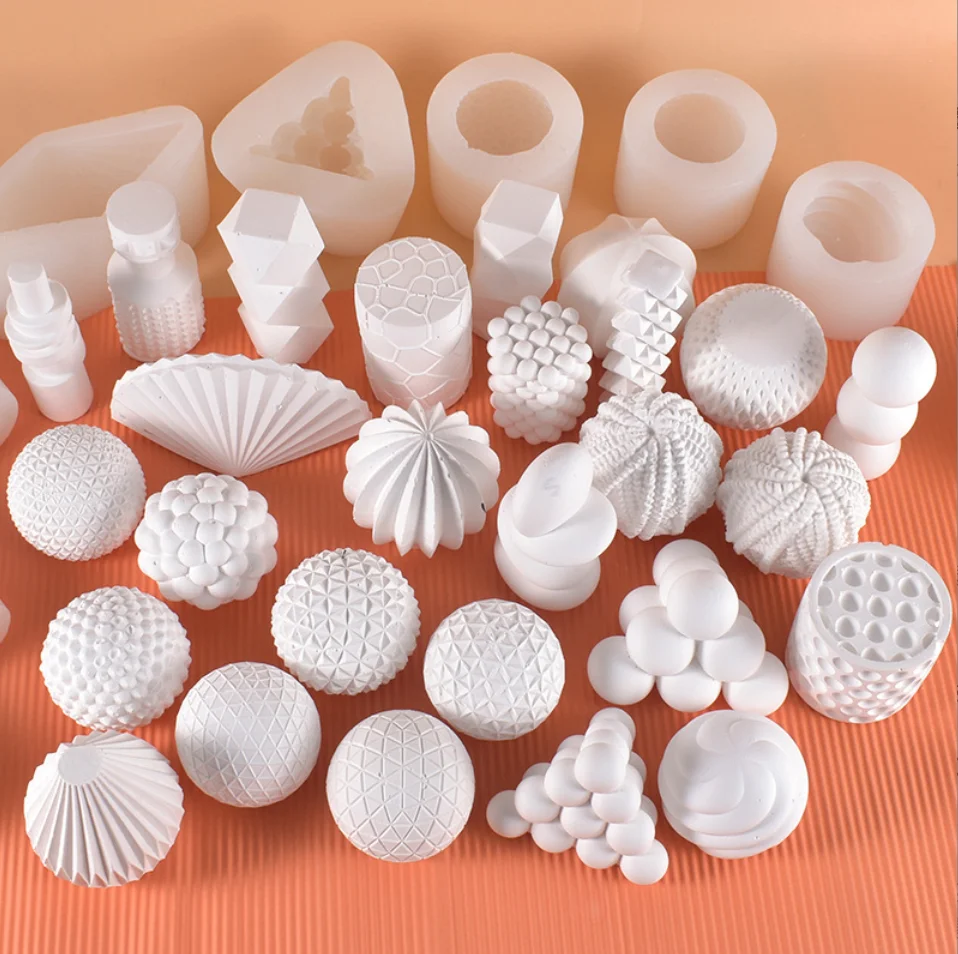 NEW DIY handmade geometric shape resin mold magic cube ball cylindrical silicone candle mold