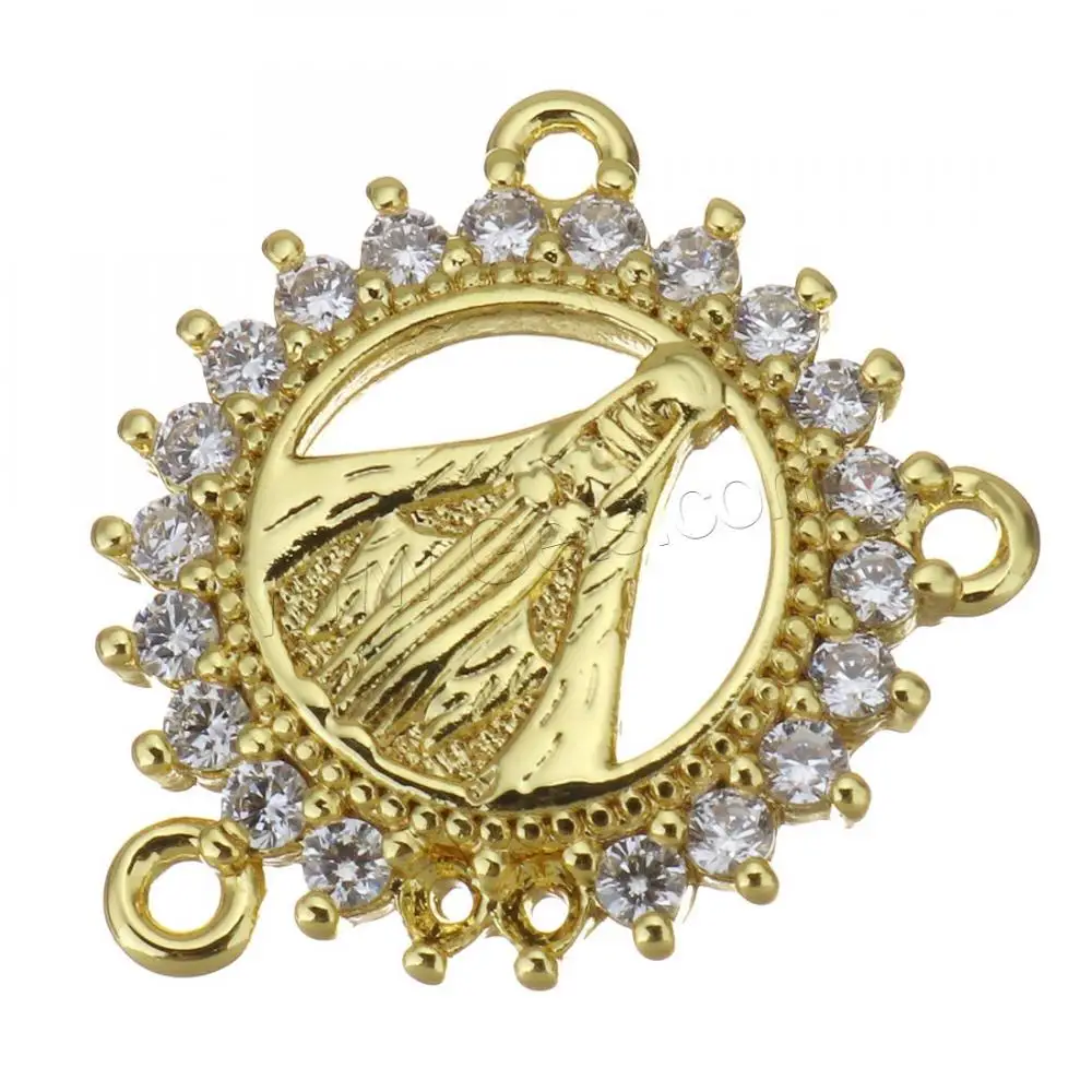 gold color plated brass connector cubic zirconia for jewelry making 1395772