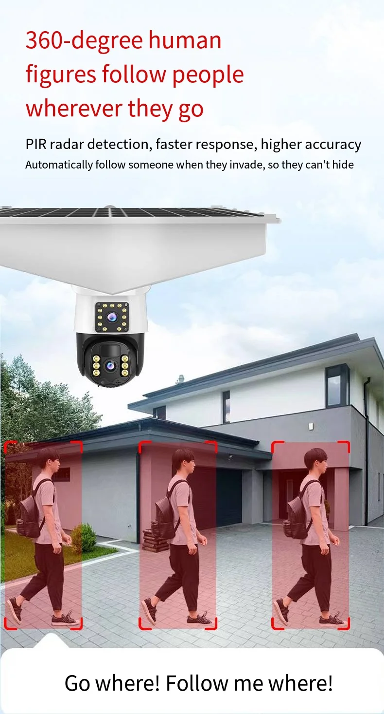 3MP Full HD 4G Camera with 30m IR siren alarm ptz outdoor wireless surveillance camera