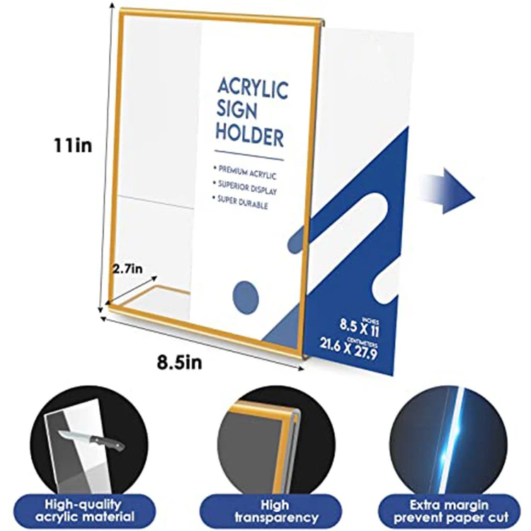 Clear table stand menu holder acrylic sign display table number wedding acrylic sign display holder