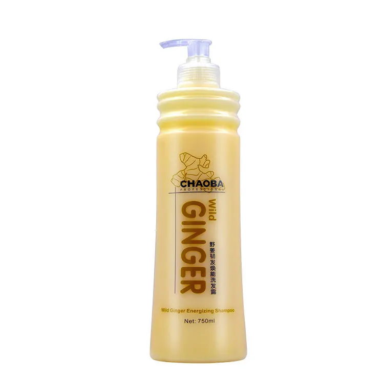 Private label beauty barber custom 750ml scalp care anti loss ginger shampoo for hair growth