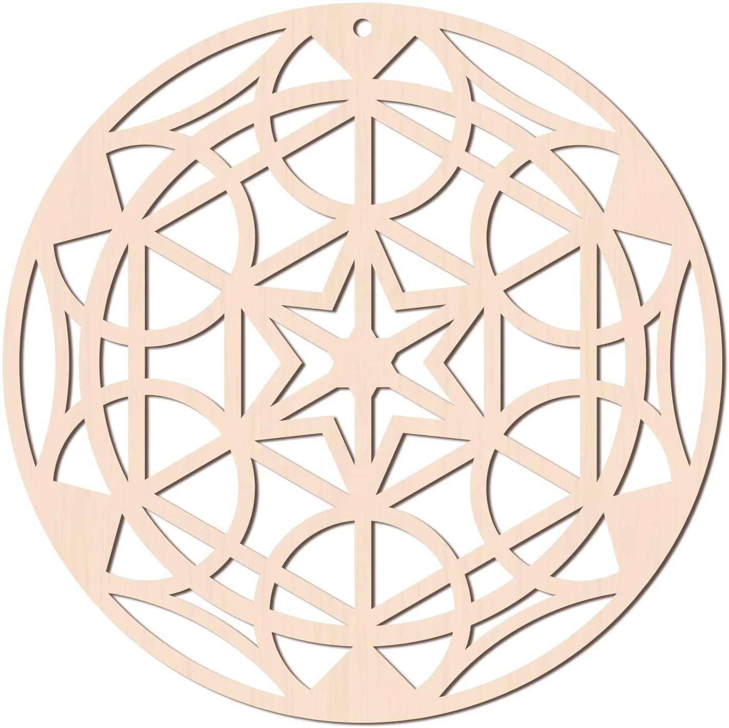 Flower of life grid wooden decoration sacred geometric wall art meditation wall decoration - circular wall hanging crystal grid