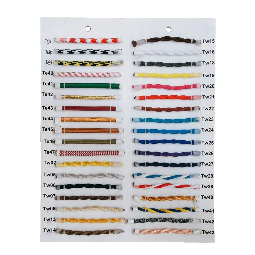 CE VDE Colorful Round Twisted Braided 2 or 3 Copper Core 0.75mm Insulated Cotton Fabric Textile Electrical  Wire Cable