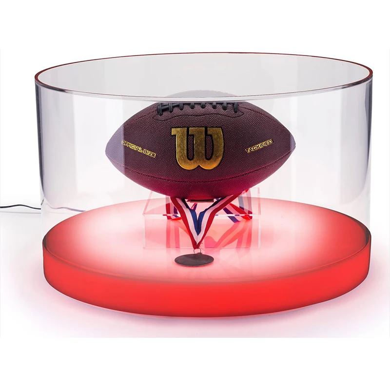 Round Acrylic Pull Tab Display Case With RGB Colored LED Base for wholesale
