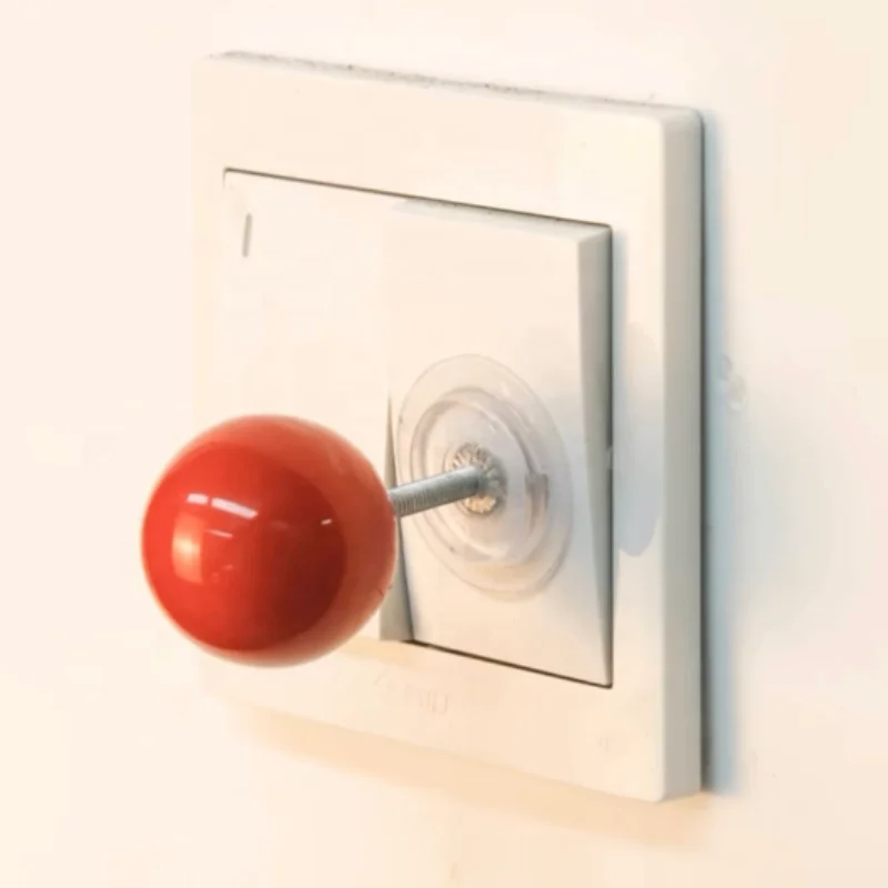 Red ball switch decorative small ornaments wall stickers socket arcade rocker ball paste nut