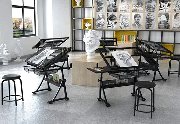 Wooden Adjustable Drawing Tilting Desk Drafting Table Drawing Desk For Drawing