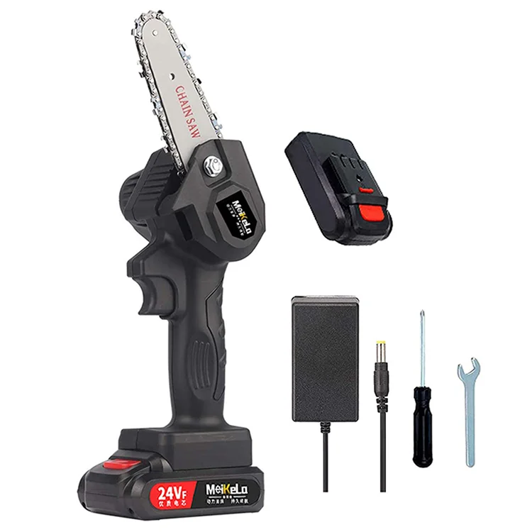 lithium chainsaw 4 inch cordless chainsaw 24v mini portable handheld electric saw adjustable cutting speed for cutting branches