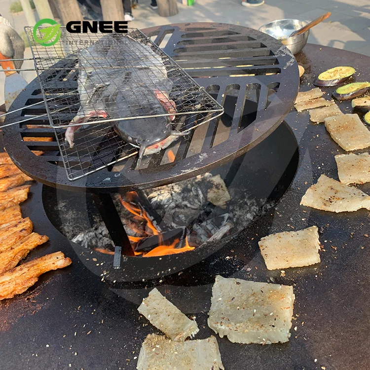 wood fired barbecue corten steel top sale corten steel bbq grill