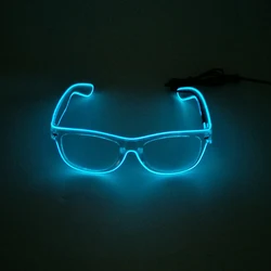 Bar Party DJ Hot Props Eyewear Shade Luminous LED Neon EL Wire Glasses Flashing Blink Sunglasses Led Rayban Glasses