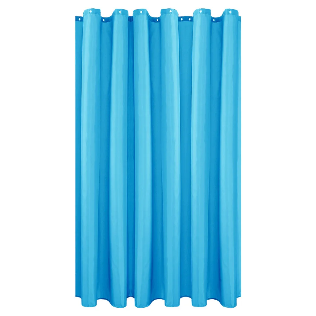Solid Color Mold and Mildew Resistant Shower Curtain with Hooks High-quality Waterproof Shower Curtain Polyester 1 Piece/ Opp