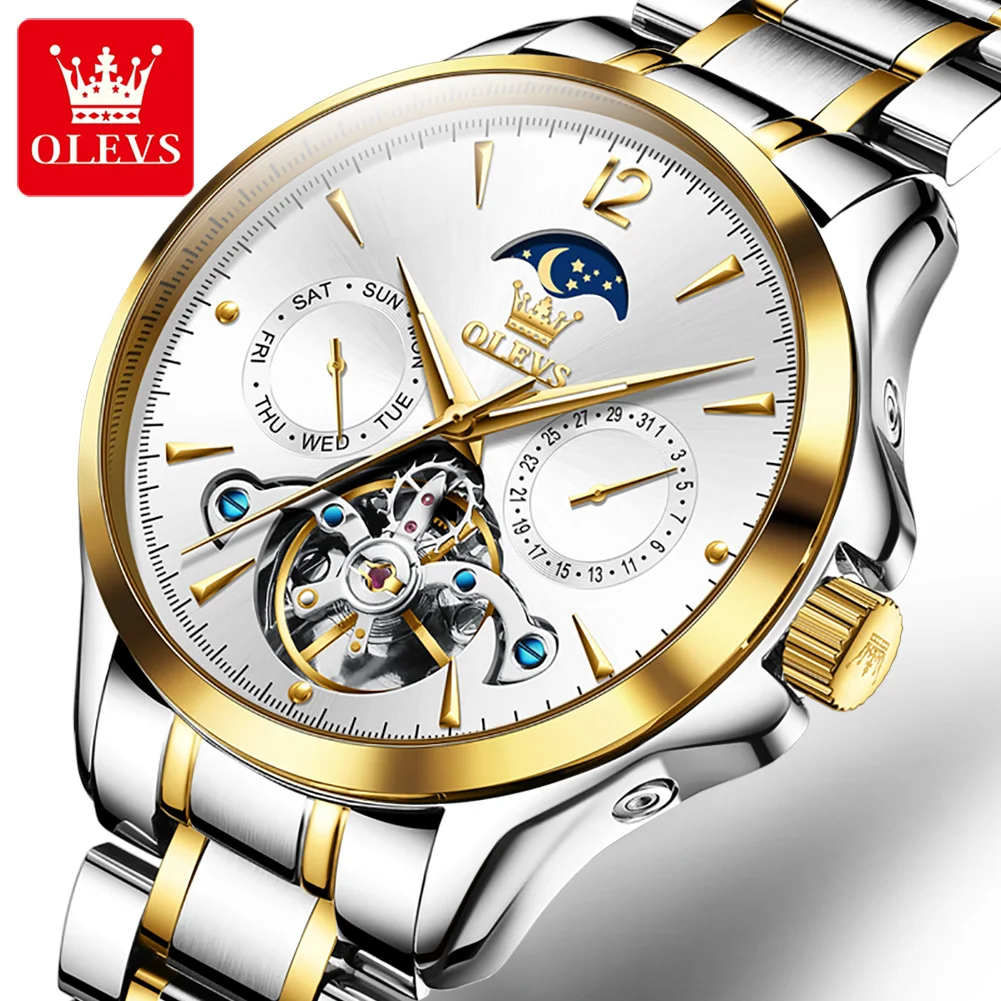 OLEVS 6663 OEM дизайн на заказ роскошные часы relojes tourbillon с автоматическим движением механические мужские наручные