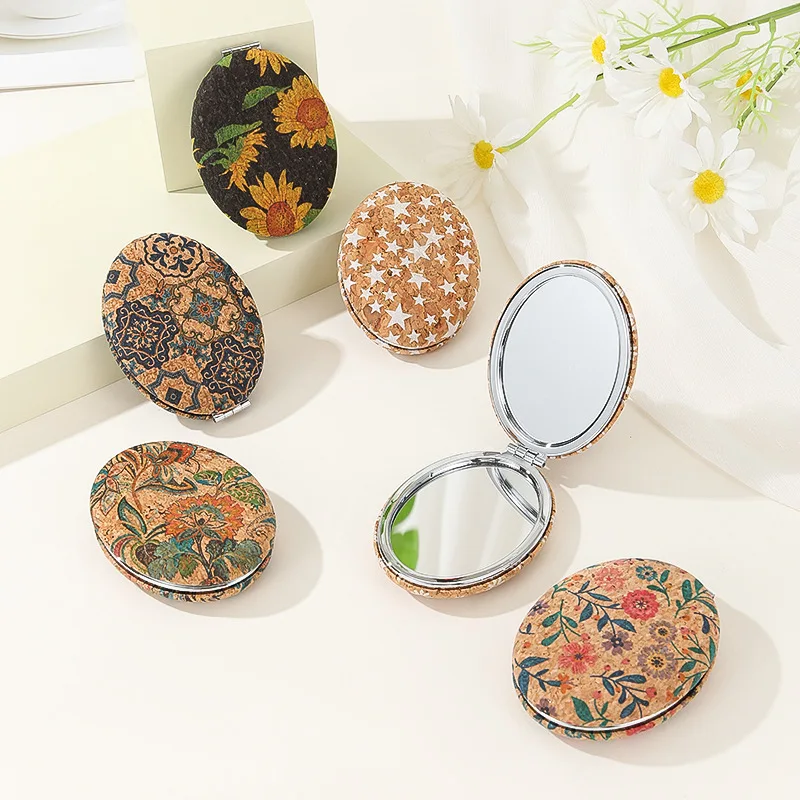 Unique Design Vintage Double Side Vanity Mirror Magnifying Pocket Makeup Mirror for Gift