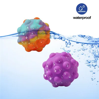 High Quality Fun Fidget Cube Toy Holes Magic Rainbow 3d Ball silicone Push pop bubble fidget squeeze toy For Kids