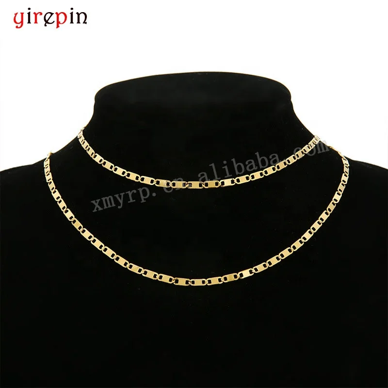 wholesale fashion 2.7mm stainless steel chain 18k gold non tarnish necklace bracelet jewelry bulk chain for diy
