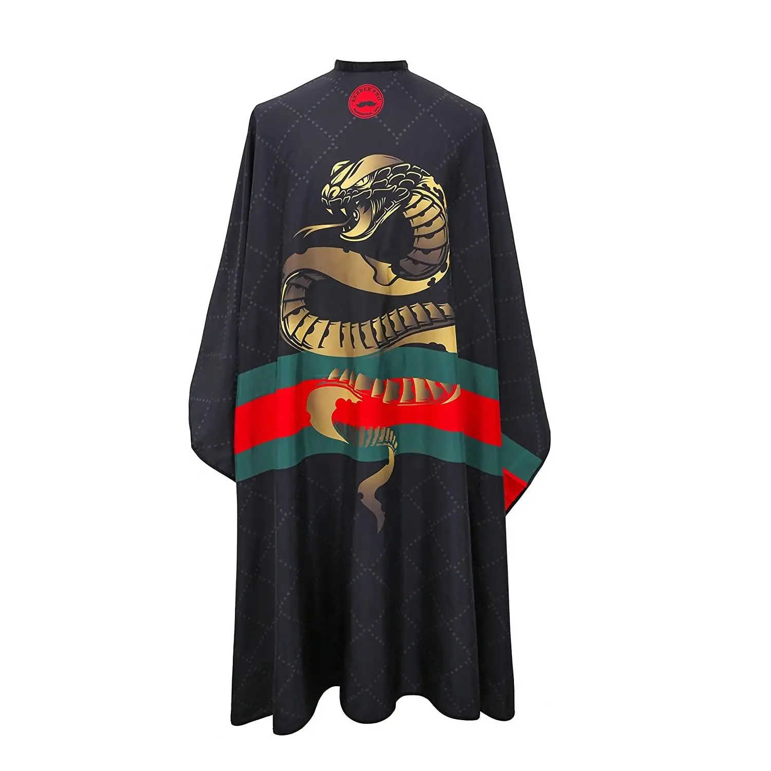 Polyester pongee OEM/ODM Customized All over printed sublimation printing barber cape gown with metal snaps & clips closure